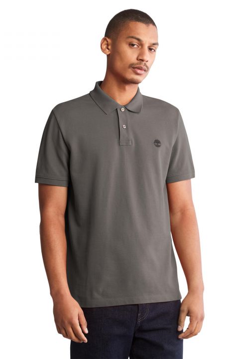 חולצת פולו Millers River עם צווארון ולוגו רקום לגברים