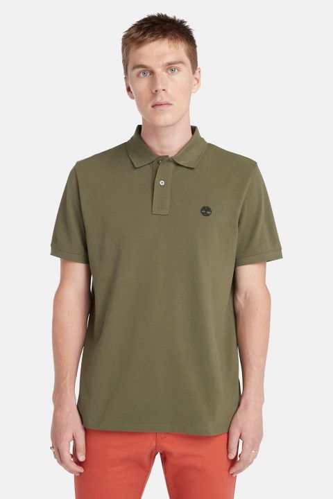 חולצת פולו Millers River עם צווארון ולוגו רקום לגברים