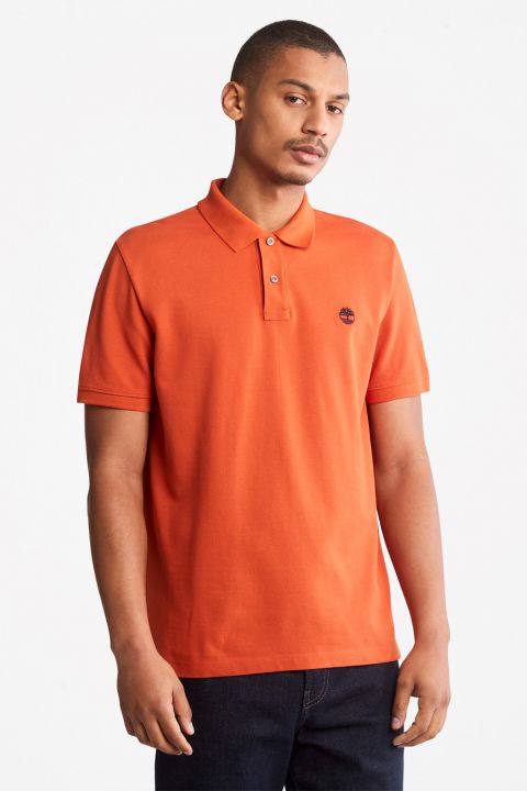 חולצת פולו Millers River עם צווארון ולוגו רקום לגברים