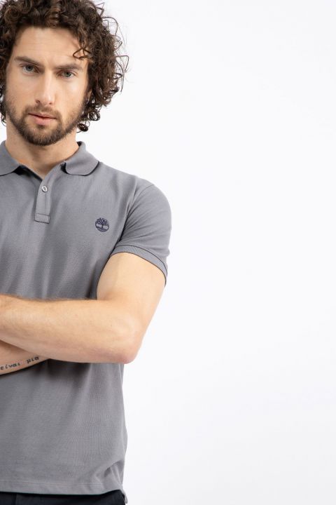 חולצת פולו Millers River עם צווארון ולוגו רקום לגברים