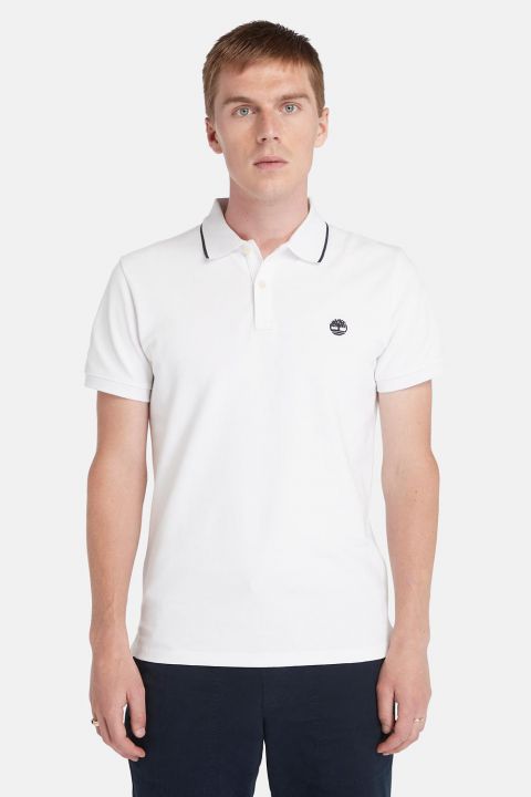 חולצת פולו Millers River עם צווארון ולוגו רקום לגברים