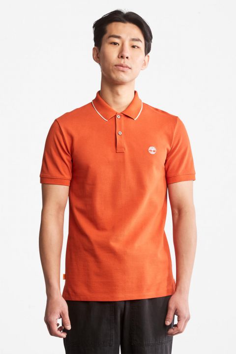 חולצת פולו Millers River עם צווארון ולוגו רקום לגברים