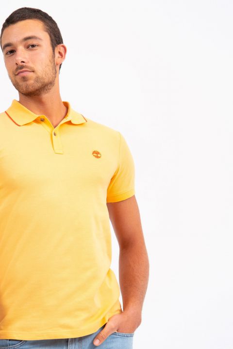 חולצת פולו Millers River עם צווארון ולוגו רקום לגברים