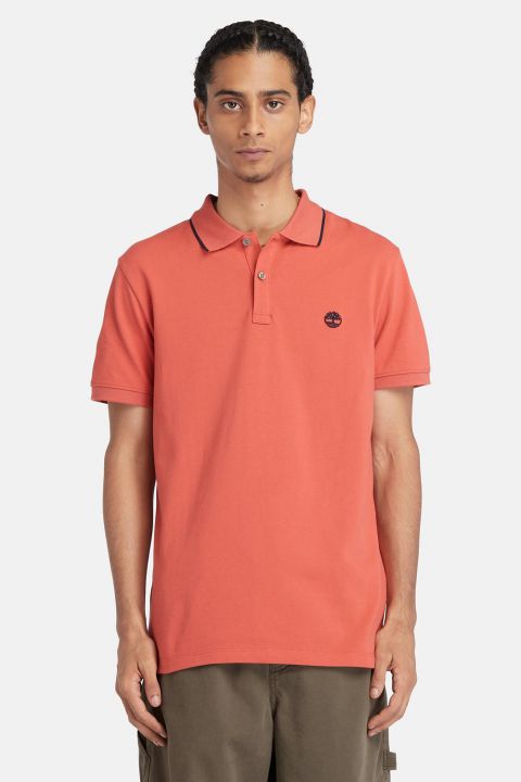 חולצת פולו Millers River עם צווארון ולוגו רקום לגברים