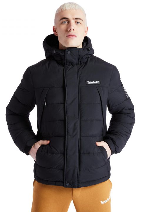 מעיל פוך קולור בלוק Timberland עם כובע לגברים