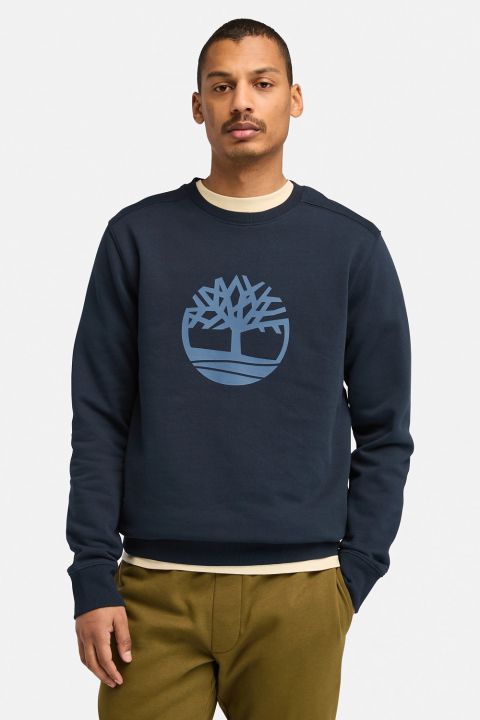 סווטשירט עם הדפס לוגו עץ בחזית