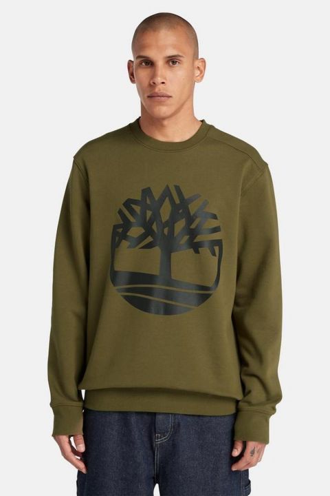 סווטשירט עם הדפס לוגו עץ בחזית