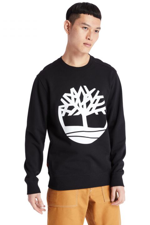 סווטשירט עם הדפס לוגו עץ בחזית