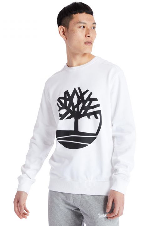 סווטשירט עם הדפס לוגו עץ בחזית