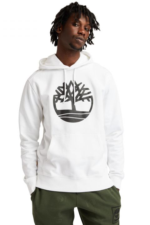 סווטשירט עם כובע קפוצ’ון והדפס לוגו עץ