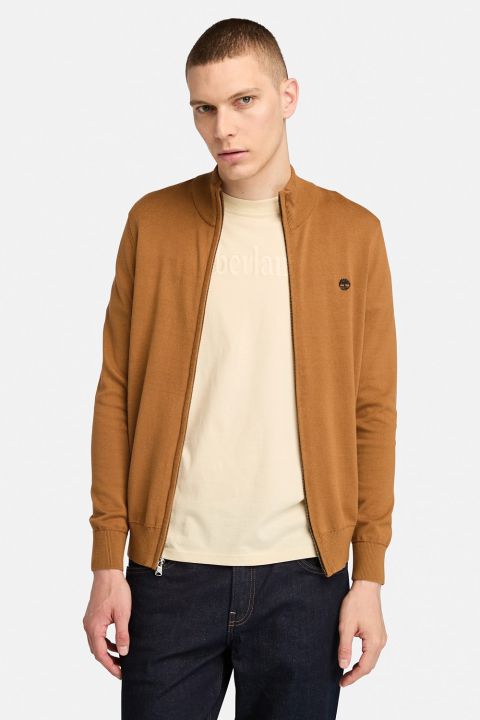 סווטשירט עם רוכסן מלא ולוגו רקום