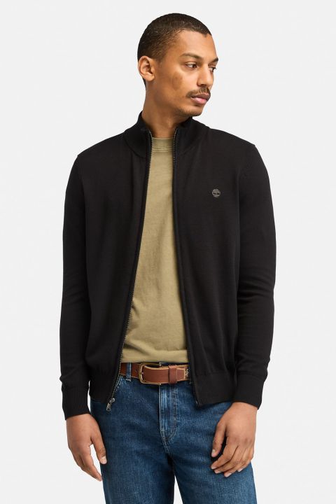 סווטשירט עם רוכסן מלא ולוגו רקום