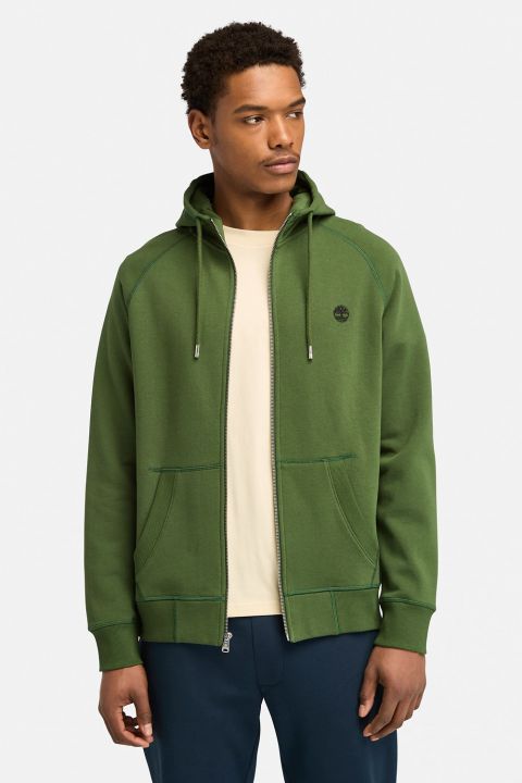 סווטשירט עם כובע ורוכסן מלא