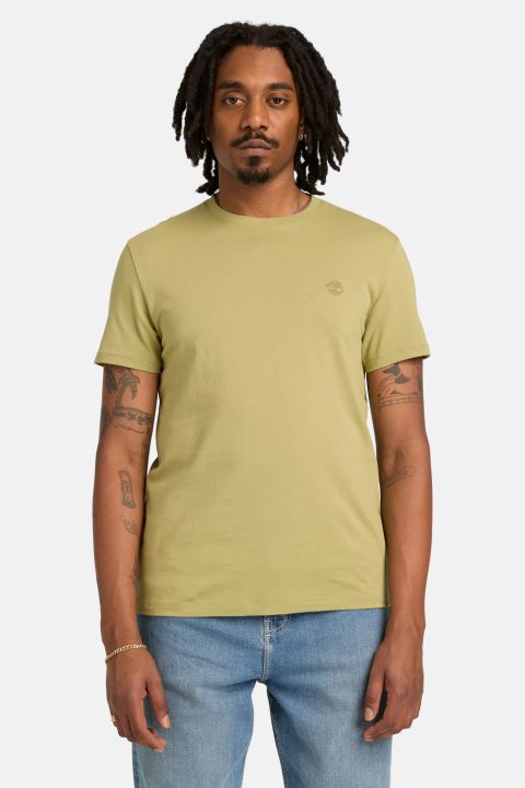 טי שירט ג’רסי מפתח עגול עם רקמת לוגו