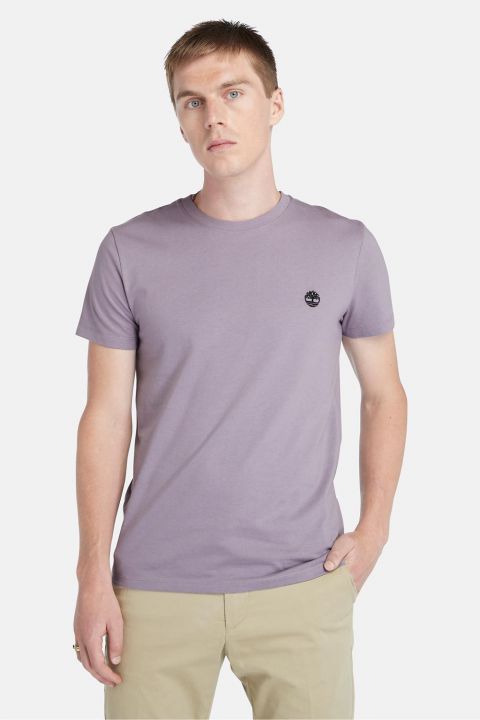 טי שירט ג’רסי מפתח עגול עם רקמת לוגו