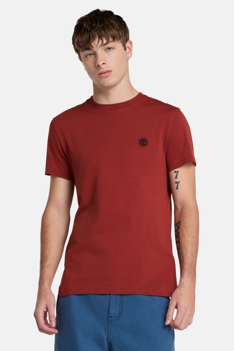 טי שירט ג’רסי מפתח עגול עם רקמת לוגו