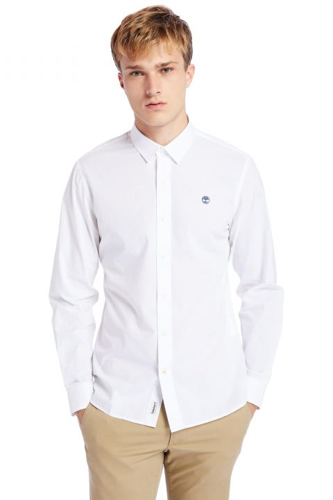 חולצה מכופתרת בגזרת FITTED עם לוגו המותג רקום