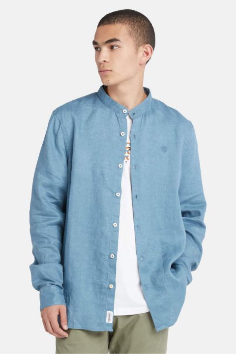 חולצת פשתן MILL BROOK עם צווארון סיני לגברים