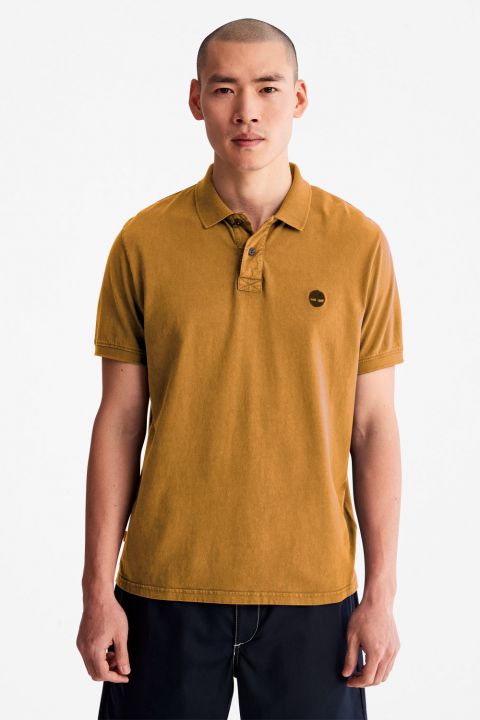 חולצת פולו קצרה לגברים עם לוגו Timberland רקום