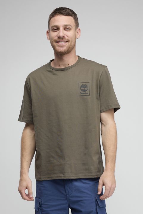 טי שירט Timberland עם הדפס לוגו מרובע לגברים