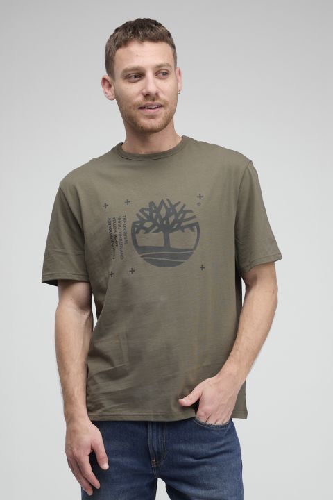 טי שירט Timberland עם הדפס לוגו גדול לגברים