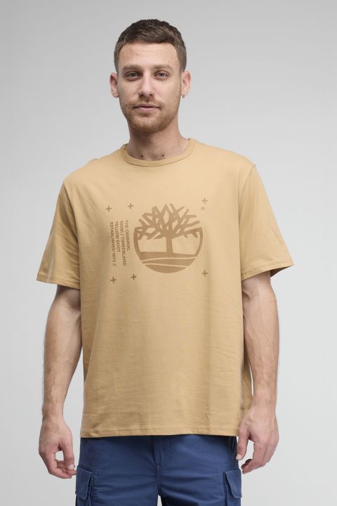 טי שירט Timberland עם הדפס לוגו גדול לגברים