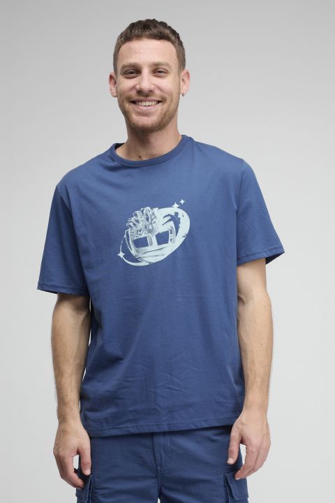 טי שירט Timberland עם הדפס לוגו משופשף לגברים