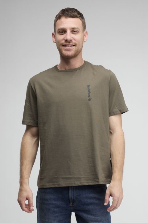 טי שירט Timberland עם הדפס לוגו אנכי לגברים