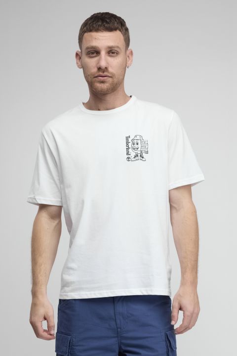 טי שירט Timberland עם הדפס דו צדדי לגברים