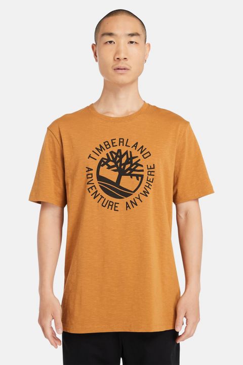 טי שירט עם שרוולים קצרים והדפס לוגו Timberland לגברים