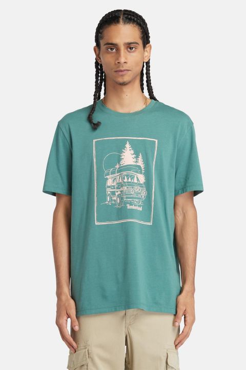 טי שירט עם הדפס CAMPERVAN לגברים