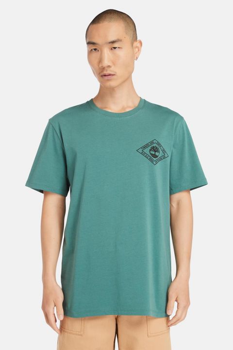 טי שירט עם הדפס Timberland דו צדדי לגברים