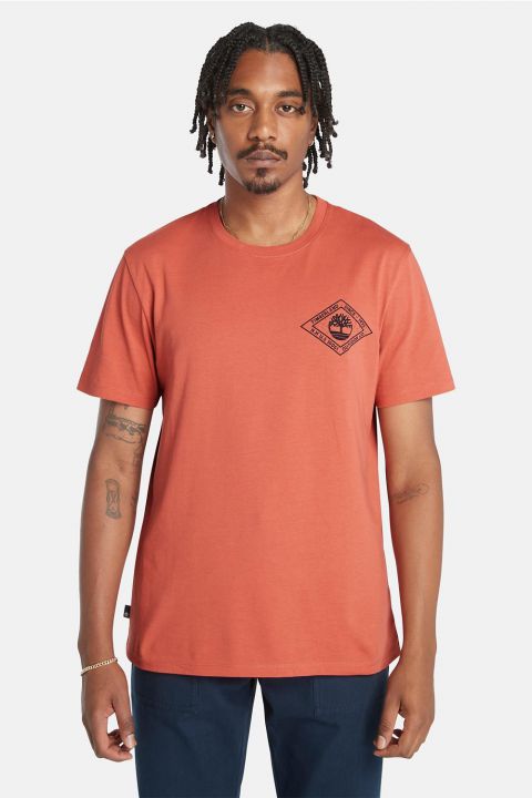 טי שירט עם הדפס Timberland דו צדדי לגברים