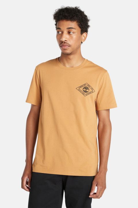 טי שירט עם הדפס Timberland דו צדדי לגברים