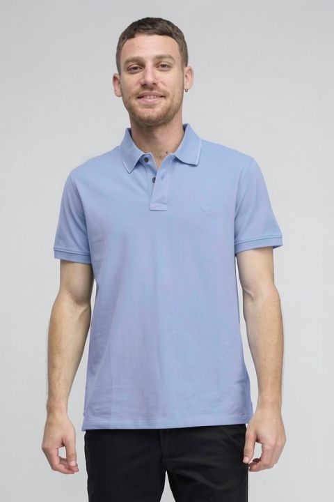 חולצת פולו לגברים עם שרוולים קצרים ולוגו רקום