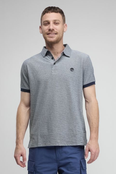 חולצת פולו Oxford צווארון ולוגו רקום לגברים