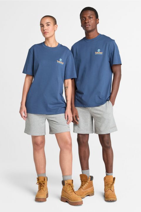טי שירט יוניסקס עם שרוולים קצרים והדפס דו צדדי Timberland
