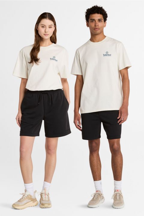טי שירט יוניסקס עם שרוולים קצרים והדפס דו צדדי Timberland