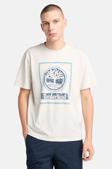 טי שירט לגברים עם שרוולים קצרים והדפס Timberland