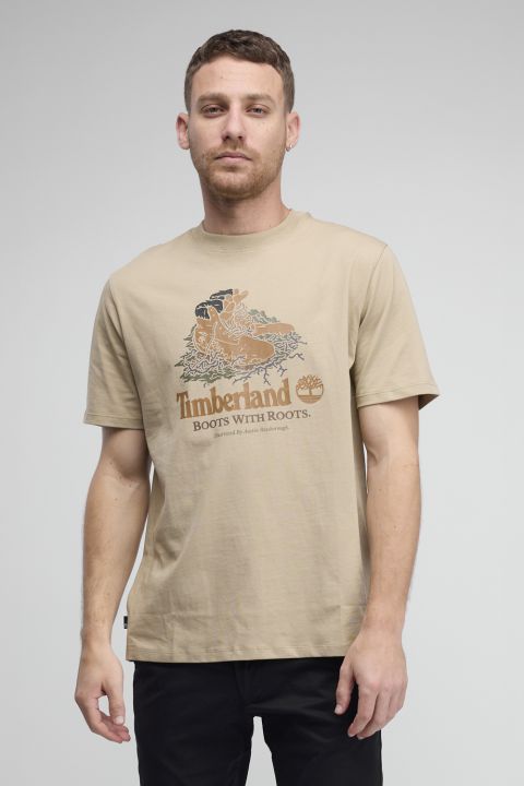 טי שירט יוניסקס עם שרוולים קצרים והדפס Timberland