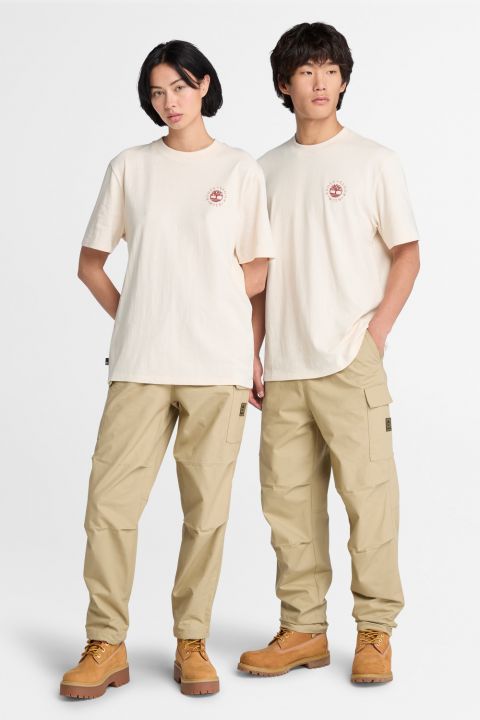 טי שירט יוניסקס עם שרוולים קצרים והדפס דו צדדי Timberland