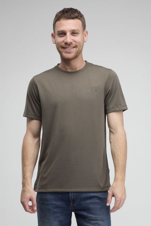 טי שירט עם שרוולים קצרים והדפס לוגו Timberland לגברים