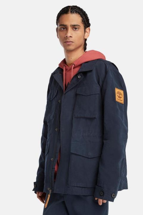 מעיל מכותנה ממוחזרת אובר-סייז לגברים