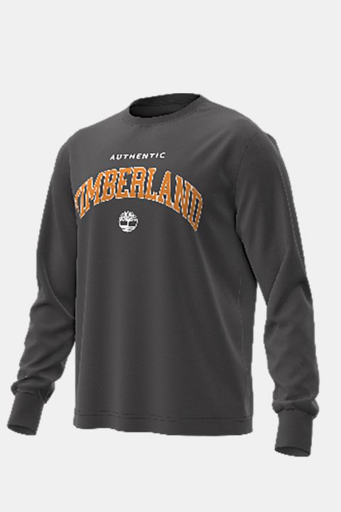 טי שירט שרוול ארוך Timberland עם הדפס בחזה לגברים