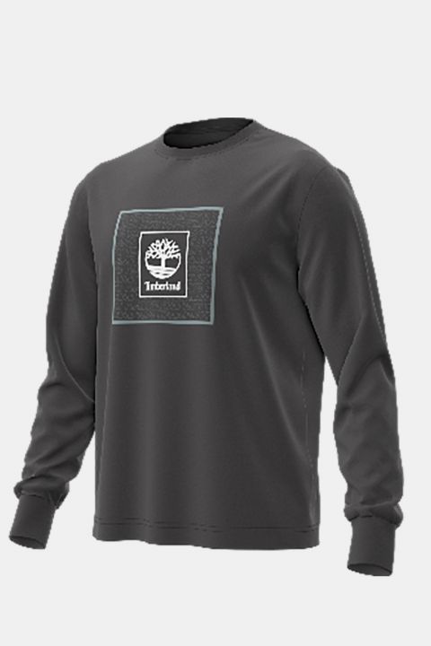 טי שירט שרוול ארוך Timberland עם הדפס לוגו ריבועי לגברים