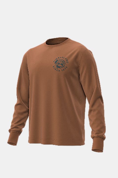 טי שירט שרוול ארוך Timberland עם הדפס אחורי לגברים