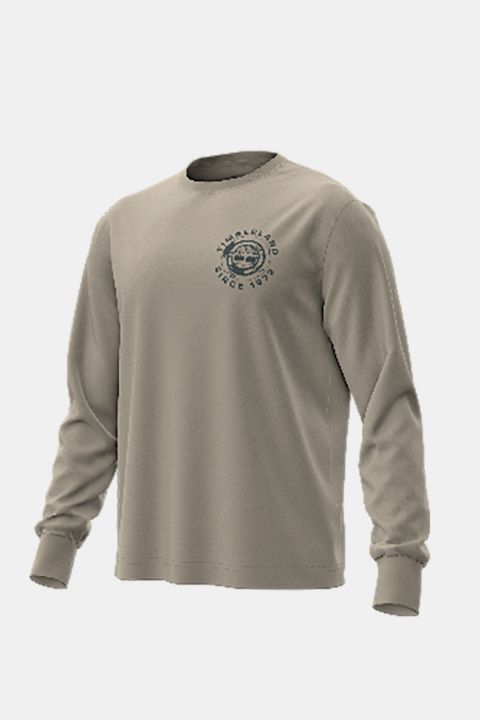 טי שירט שרוול ארוך Timberland עם הדפס אחורי לגברים