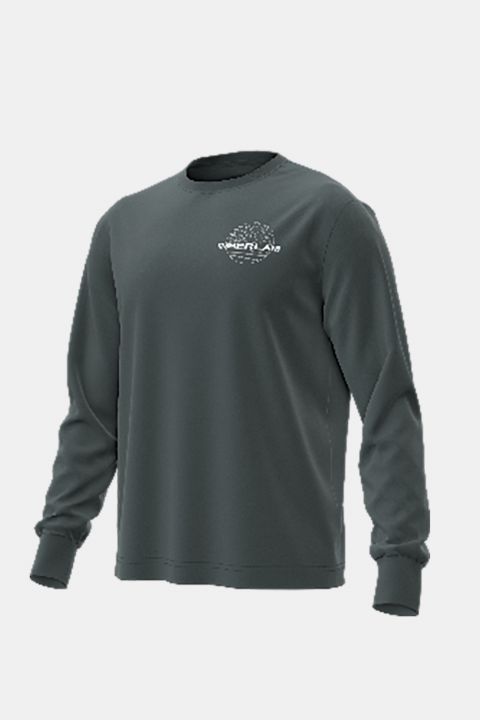 טי שירט שרוול ארוך Timberland עם הדפס אחורי לגברים