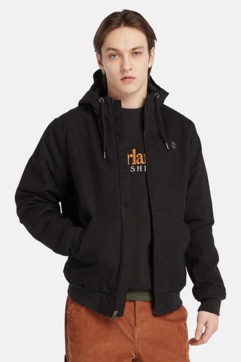 מעיל בומבר קנבס מבודד עם כובע