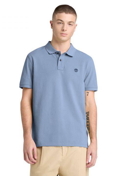 חולצת פולו לגברים עם שרוולים קצרים ולוגו רקום